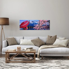 Kép - Kilátás a csúcsra, Japán (órával) (90x30 cm)