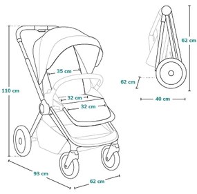 Lionelo - MIKA PLUS sportbabakocsi Grey Stone