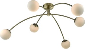 DAR LIGHTING PUG6475 PUGLIA Mennyezeti Csillár Antik Sárgaréz, Opál G9 IP20