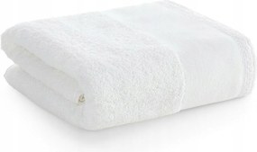 Fürdőlepedő Emi 50x90 cm fehér, bordó csipke hímzéssel