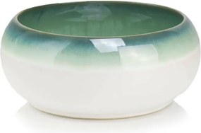 Fehér tál türkiz csíkkal a nád alá 31 cm