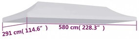 fehér tető partisátorhoz 3 x 6 m
