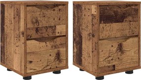 vidaXL Éjjeliszekrények 2 pcs Öreg fa 30,5 x 30 x 43 cm Faanyag