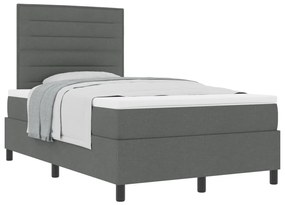 Box Spring Ágy Matraccal Sötétszürke Kétszemélyes Szövet
