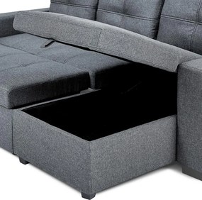 Catini PORTIVA univerzális sarokkanapé tárolóval és USB-csatlakozóval, szürke