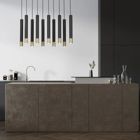 SIGMA LIGHTING 33399 SOPEL Hengeres Függesztett Lámpa Fekete, Arany GU11 IP20