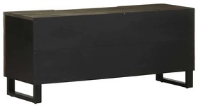 fekete tömör mangófa TV-szekrény 105 x 33 x 46 cm