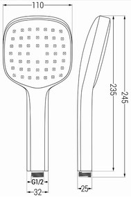 Mexen tartozékok - 1 pontos kézizuhany készlet R-33, króm / fehér, 785336052-02