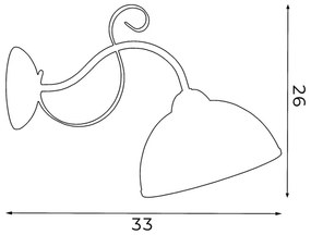 ANTICA fali lámpa 1xE27/60W/230V