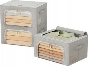 Tárolódobozok Fémvázzal, Szürke Szervező, 40x30x20cm