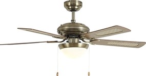 Mennyezeti ventilátor sárgaréz színben, famintával és rattan 105 cm-es húzókapcsolóval - Mistral Majas
