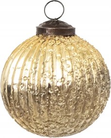 Emma aranyszínű üveg karácsonyi dísz 7x7 cm