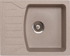 Quadro M Metalac 144120 Gránit Mosogatótálca - Extra mély, Csepegtetőtálcás, Bézs