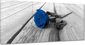 Vászonkép 60x30 Kék rózsa a hídon