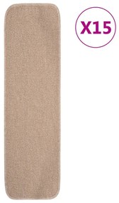 15 db bézs négyszögű csúszásmentes lépcsőszőnyeg 75 x 20 cm