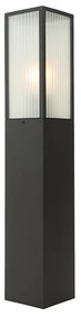 Álló kültéri lámpa fekete bordázott üveggel 80 cm IP44 - Charlois