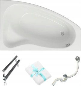 Aszimmetrikus kĂĄd Cersanit Sicilia 160x100 Jobb lĂĄb szifon törölközĆ