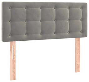 világosszürke bársony fejtámla 100x5x78/88 cm
