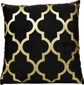 Párnahuzat Velvet Fekete 40x40 marokkói arany lóhere