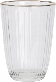 Italos Pohár Bordázott Üveg, Arany Szegéllyel 395 ML 8X12 CM