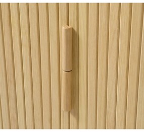 Natúr színű szekrény tolóajtóval, tölgyfa dekorral 113x90 cm Cavo – Unique Furniture