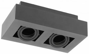 Lámpa Mennyezeti lámpatest ASTER, AC220-240V, 50/60 Hz, GU10, max.50W, IP20, alumínium, dupla, fekete