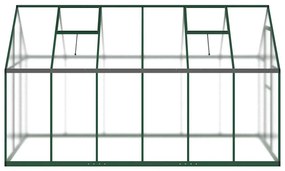 zöld alumínium melegház alapvázzal 334x169x195 cm