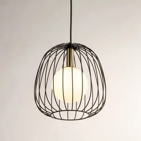 Csillár zsinóron BELL 1xG9/12W/230V átm. 24 cm fekete/arany