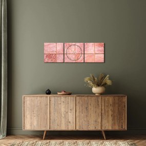 Kép - Rózsaszín, márványozott csempe (órával) (90x30 cm)