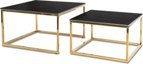 Kerámia dohányzóasztal szett fekete márvány hatású felülettel, arany kivitelben TENOR