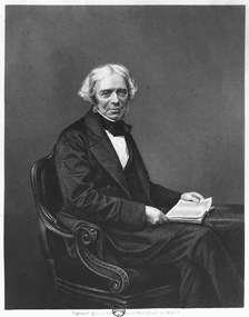 Művészeti fotózás Portrait of Michael Faraday (1791-1867) engraved by D.J. Pound from a photograph (engraving), Mayall, John Jabez Edwin Paisley (1813-1901), (30 x 40 cm)
