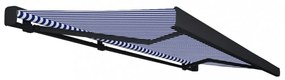 kék és fehér motorizált kazettás napellenző 500 x 300 cm