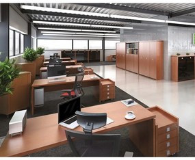 Verno+ magas szekrény 140 x 46 x 210 cm, kombinált ajtó, dió / piros