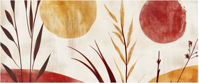 Kép - Növények és körök (120x50 cm)