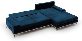 Astre királykék bársony kinyitható sarokkanapé, jobb oldali - Windsor &amp; Co Sofas