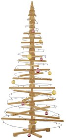 Fából készült Karácsonyfa állvánnyal Barna 210 cm Tömör fenyőfa