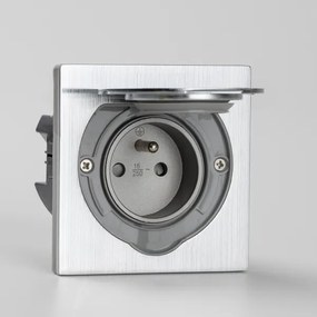 Brilagi - Kültéri beépített padló aljzat IP55 matt króm négyzet