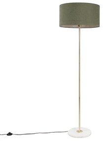 Állólámpa sárgarézzel és zöld árnyékolóval 50 cm - Kaso