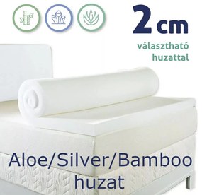 Ortho-Sleepy Memory topper fedőmatrac, Silver, Aloe vagy Bamboo huzattal, 2cm magas, 120x200cm