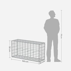 Gabion kosár, fém gabion ketrec 5 x 10 cm-es