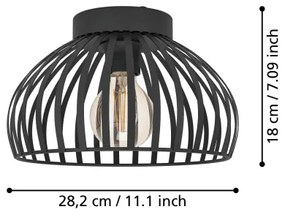 Eglo 900792 - Mennyezeti lámpa MOGANO 1xE27/40W/230V átm. 28 cm