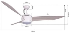 Lucci air 512911 - LED Mennyezeti ventilátor AIRFUSION LED/20W/230V fa/fehér + távirányító