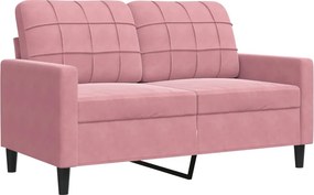 vidaXL kétszemélyes rózsaszín bársony kanapé 120 cm