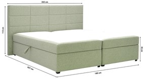 Franciaágy Boxspring 180 cm Revenant (mentol) (ágyráccsal és matraccal) (tárolóhellyel). 1098561