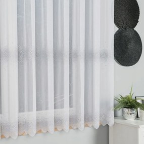 Mg függöny 112853 Hálós Fehér hímzés ezüst 160cm Ár!! 0,5m