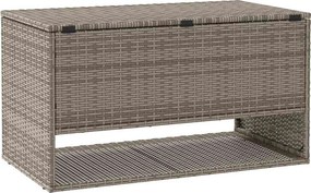 Szürke Polyrattan Kültéri Párna Doboz 100X55X55,5 Cm