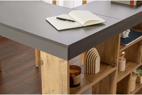 Íróasztal borovi fenyő dekorral 120x130 cm Vesper – Kalune Design