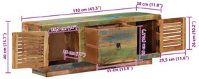 tömör újrahasznosított fa TV-szekrény 110 x 30 x 40 cm