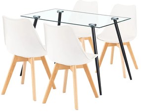 Milo 4+1 étkező garnitúra fekete-fehér