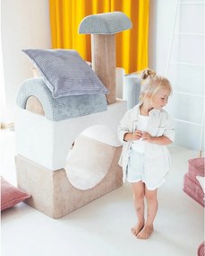 Kék kordbársony párna gyerek kanapéhoz Block – Wigiwama